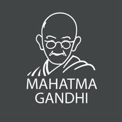 A silhouette of mahatma gandhi