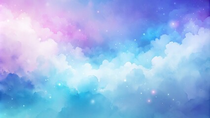 Soft blue and purple gradient hues blend in a dreamy watercolor effect, evoking a sense of serenity and relaxation in this abstract, ethereal background.