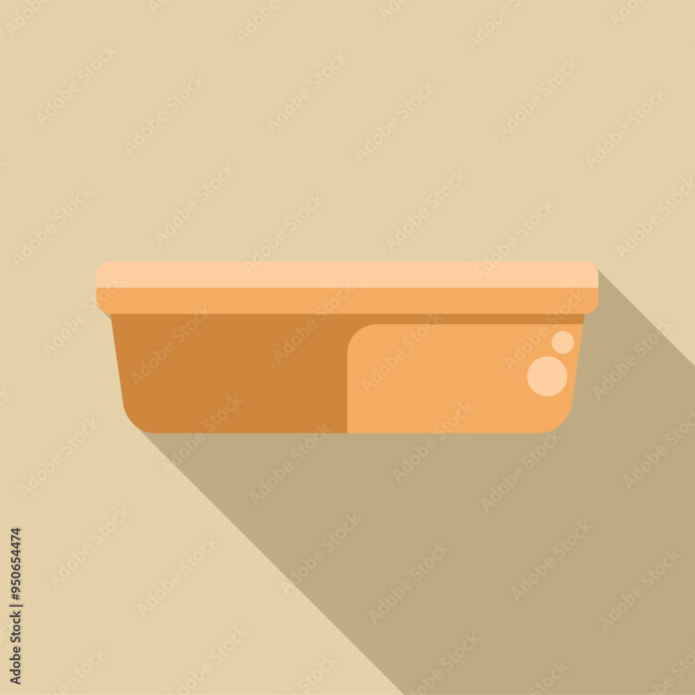 Aufkleber empty plastic food container with a closed lid is lying on its side, casting a shadow