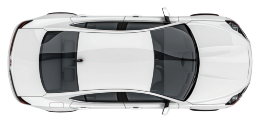 PNG Sleek white car top view