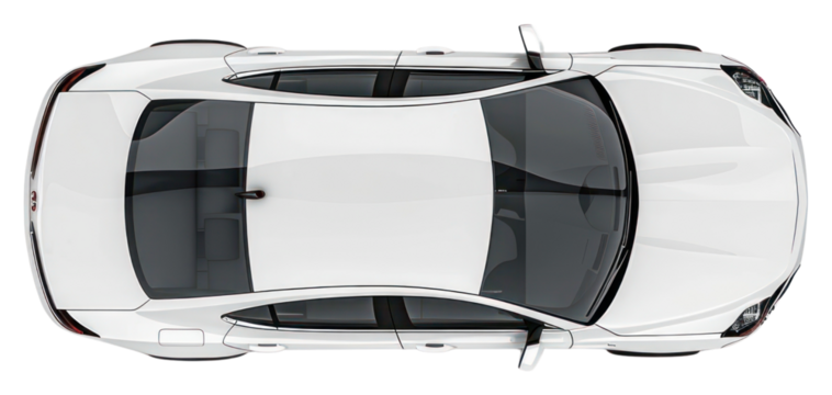 PNG Sleek white car top view