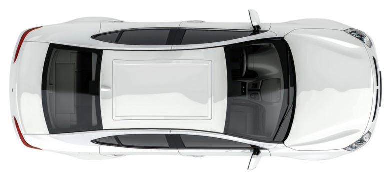 PNG Top view modern white car