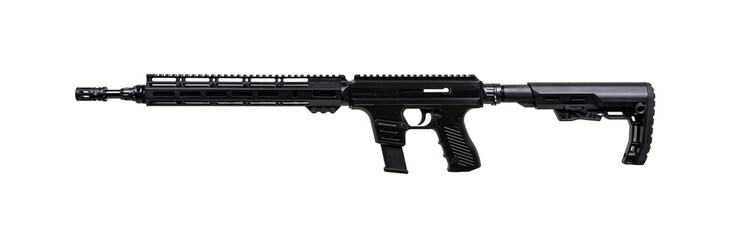 A modern automatic carbine chambered for 9mm pistol caliber. Weapons for the police, army and...