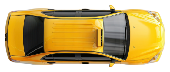 PNG Yellow car top view sleek