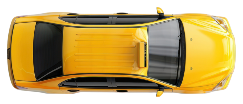 PNG Yellow car top view sleek