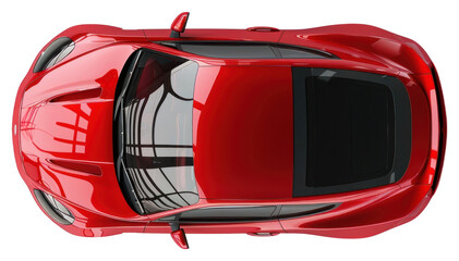 PNG Sleek red sports car overhead