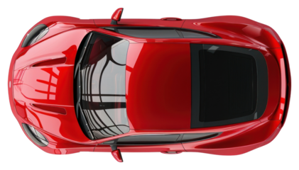 PNG Sleek red sports car overhead