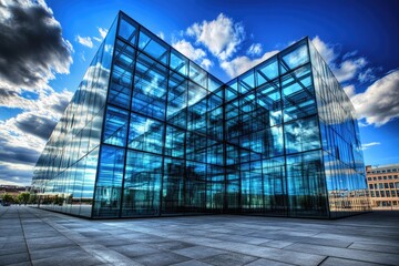 Fototapeta premium Office Building with Modern Glass Windows in Budapest