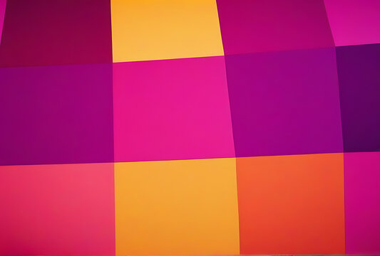patchwork magenta orange yellow squares radiates sunny summer joy solid magenta background