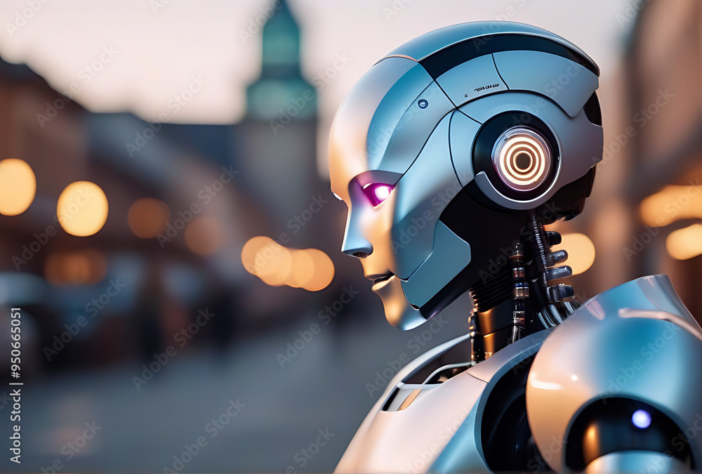 Aufkleber robot advanced ai capabilities engaging interactive communication humans