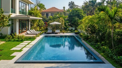 Luxury Villa with Swimming Pool and Lush Greenery