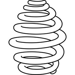Barrel spring. Vector outline illustration.