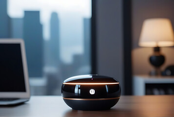 sleek minimalistic personal assistant device modern desk