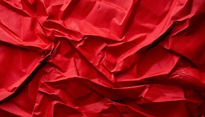 a sheet of red wrinkled paper texture as background