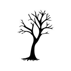 Vector tree. Tree silhouette. Green Spring Tree. Vector Illustration.