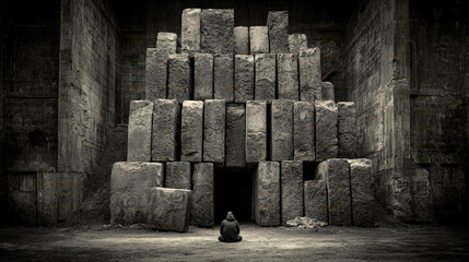 The Weight of Burnout A Powerful Symbolic Representation of Mental and Emotional Overload in Today's High-Pressure Society