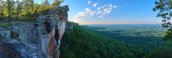 Northwest Arkansas Cliff Landscape Panorama at Mt Magazine SP in Russellville