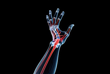 human anatomy showing arm vein structure system solid black background