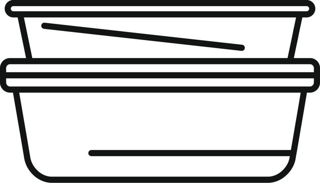 recommend clip art: This minimalistic line art icon represents the concept of food storage, ideal for projects related to food, meal preparation, or take away services