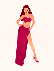 Red Hot Runway: A Fiery Portrait of Confidence: A Fashion-Forward Statement of Style: A Captivating Display of Color and Grace