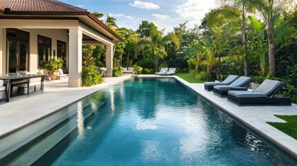 Modern Poolside Luxury in Tropical Paradise