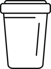 Simple line art icon of a takeaway coffee cup with a lid, perfect for representing coffee shops, beverages, and to go orders