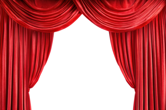 PNG Elegant red stage curtains draped