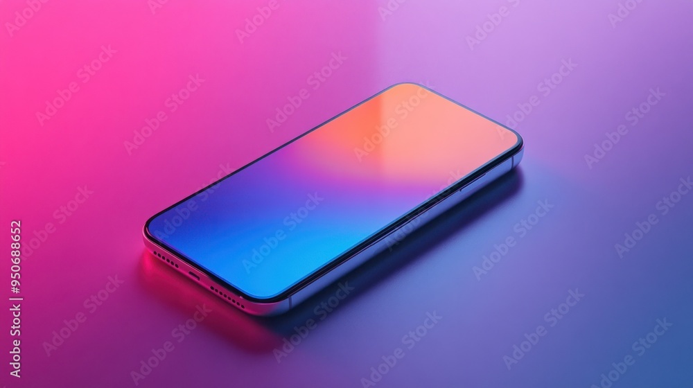 Poster modern smartphone on gradient background