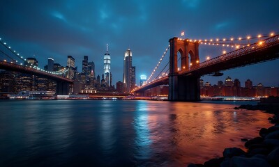 View of brooklyn bridge in new yew city