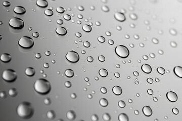 Close-Up of Water Droplets on a Reflective Surface