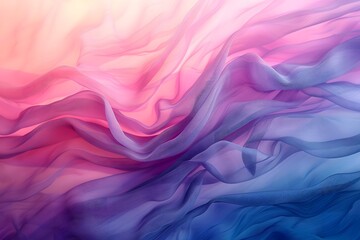 Ethereal Waves of Colorful Fabric Flowing in Soft Gradients