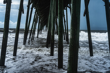 Pier Is Struck By Waves Cause by a Hurricane