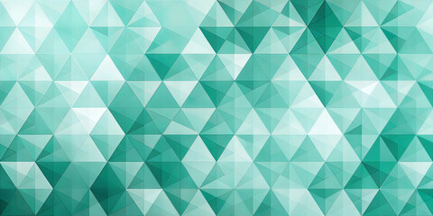 Obraz premium Abstract geometric background with triangular shapes in turquoise and teal shades with copy space