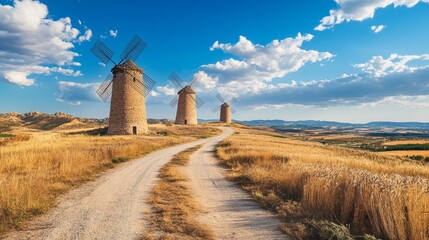 Windmills in Zaragoza, Spain