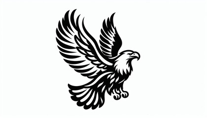 Obraz premium Eagle Bird Clipart Tattoo Design in Black and White