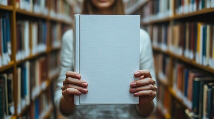 Close-Up of Blank Book Cover Mockup