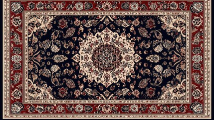 Traditional Persian rugs, cultural element, rich colors, isolated on white background