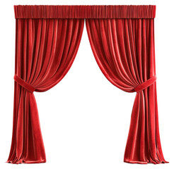 PNG Elegant red velvet stage curtains