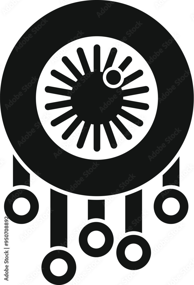 Poster simple vector icon representing the concept of artificial intelligence collecting and analyzing data