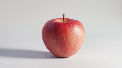 A Single Red Apple on a White Background