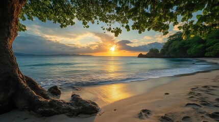 Tranquil Lagoon Surrounded by White Sand