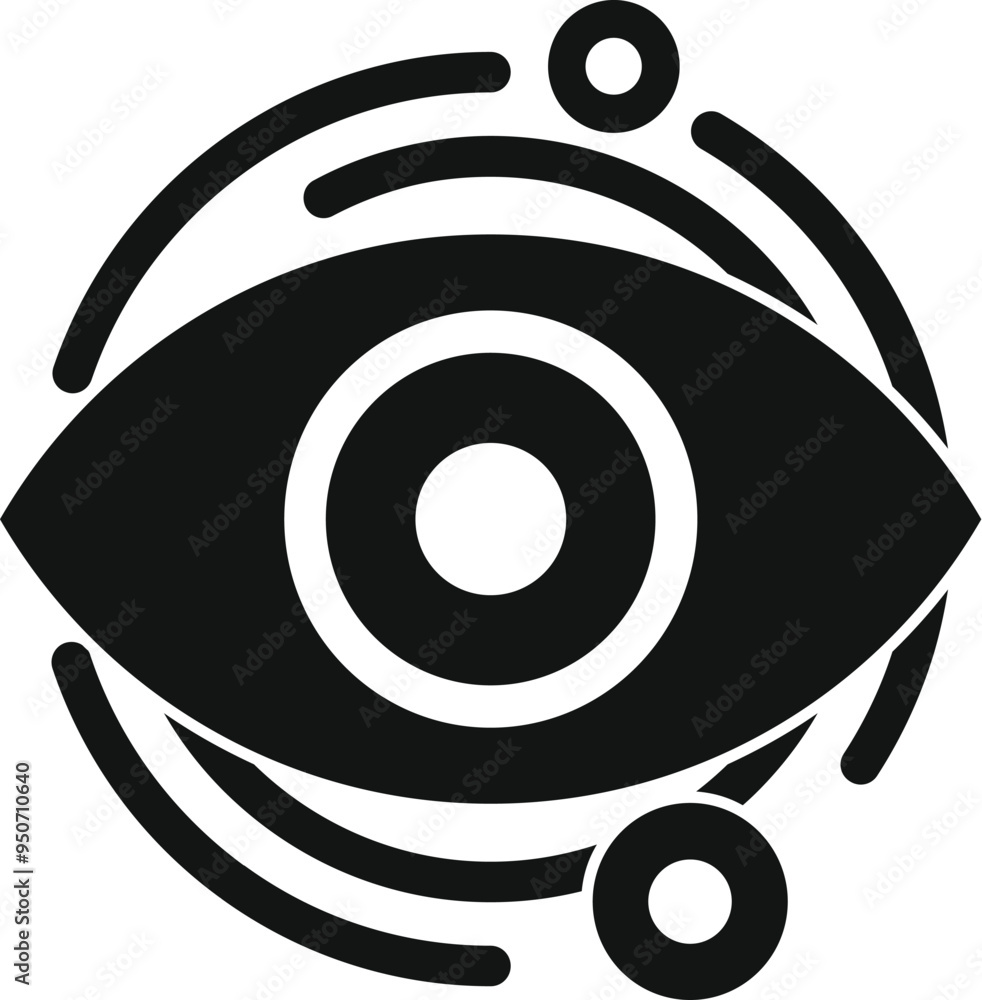 Poster this simple vector icon represents an eye scanning system monitoring data