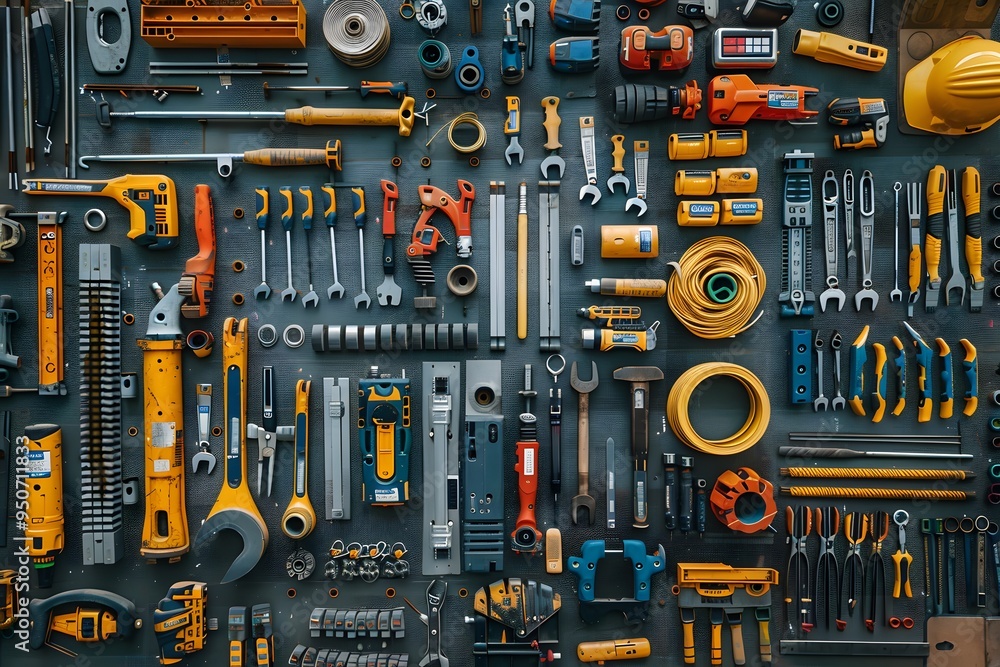 Poster a comprehensive display of tools and equipment for every diy enthusiast