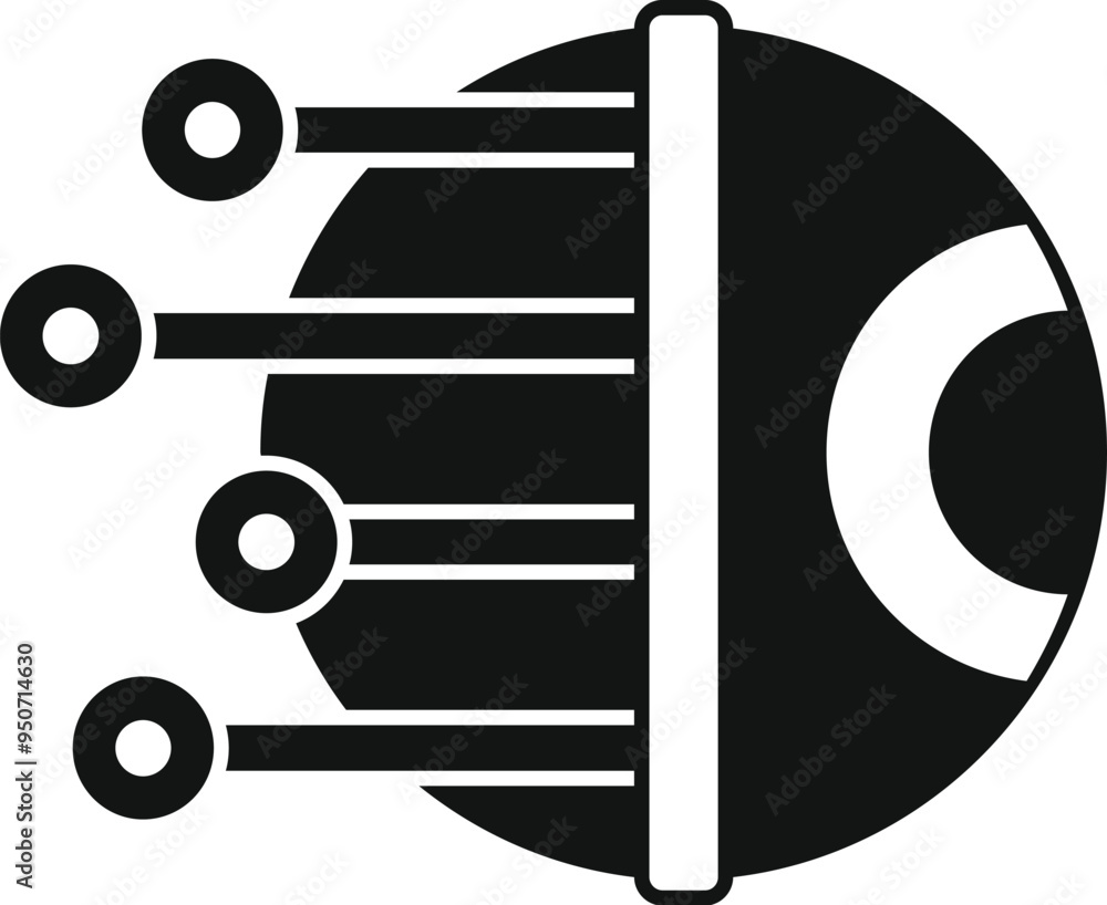 Poster simple vector icon representing the concept of digital vision and data processing