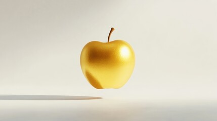 A Golden Apple on a White Background
