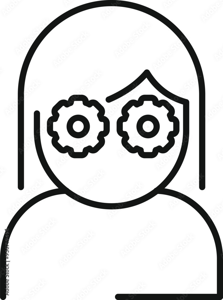 Poster this simple line icon represents the concept of thinking and generating ideas