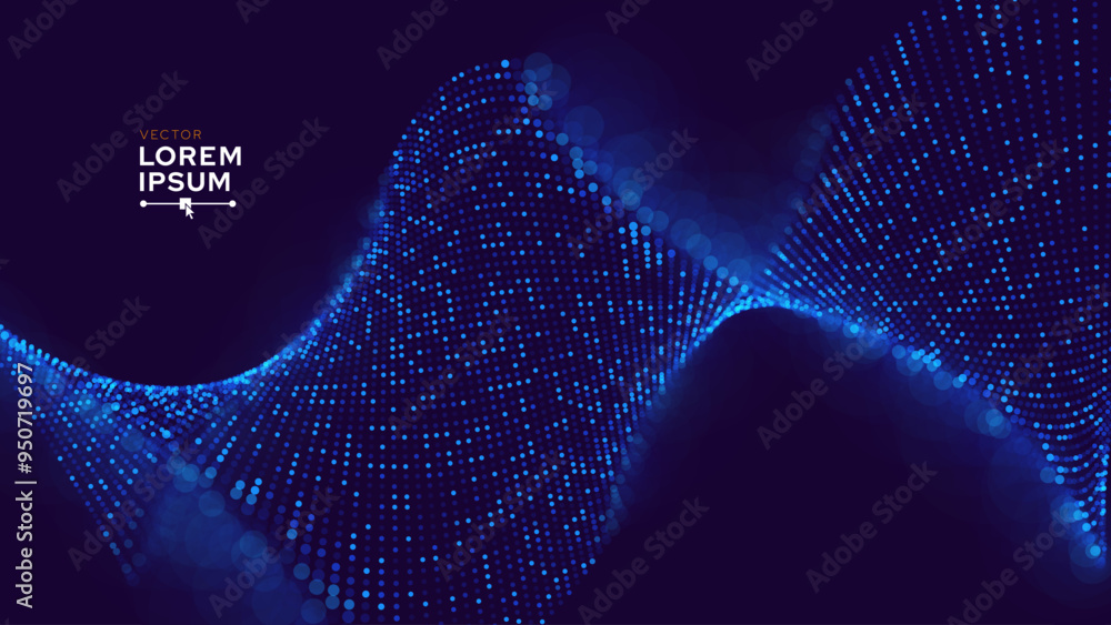 Poster abstract digital technology. circles data flow. futuristic circular sound wave. big data visualizati