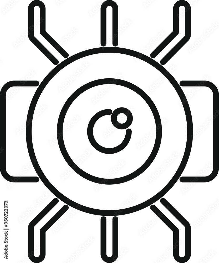 Poster smart home camera icon representing a device detecting movement with its sensor