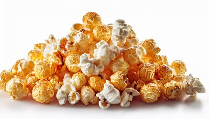 Rich collection of popcorn, isolated on white background