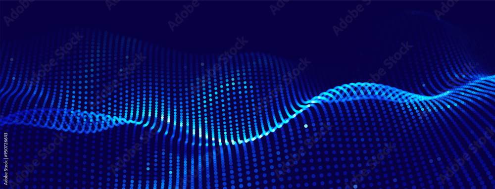 Poster abstract digital technology. circles data flow. futuristic circular sound wave. big data visualizati